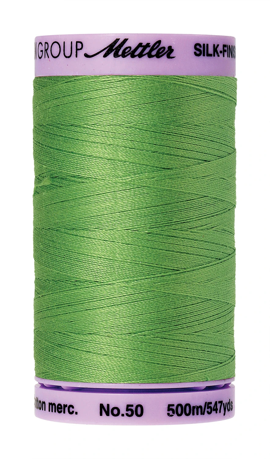Silk-finish 50wt Solid Cotton Thread 547yd Bright Mint