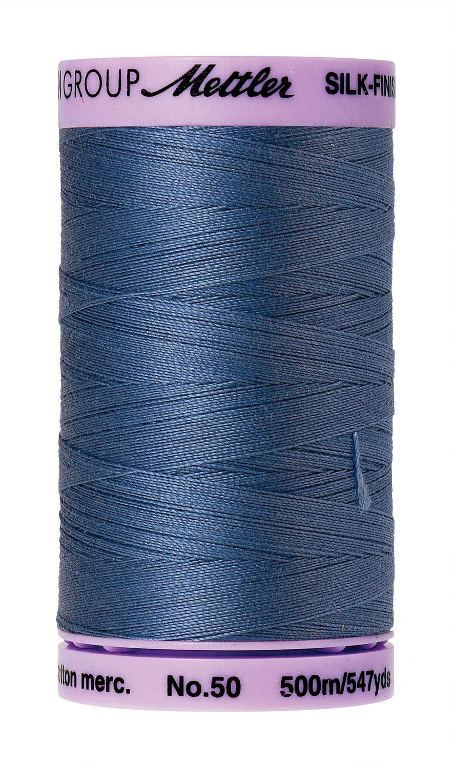 Silk-finish 50wt Solid Cotton Thread 547yd Smoky Blue