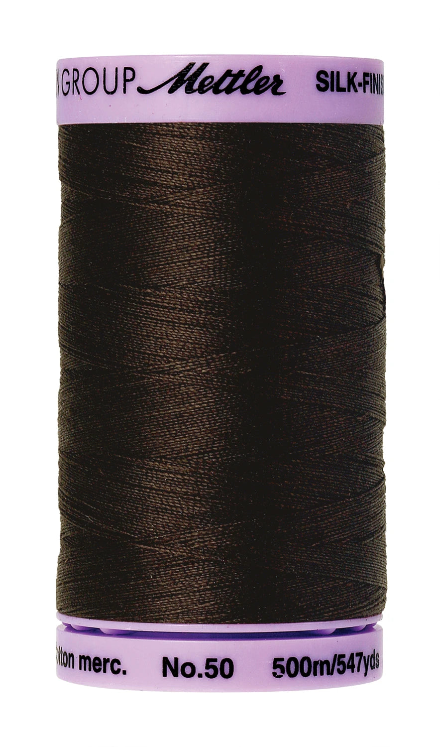Silk-finish 50wt Solid Cotton Thread 547yd Very Dark Brown