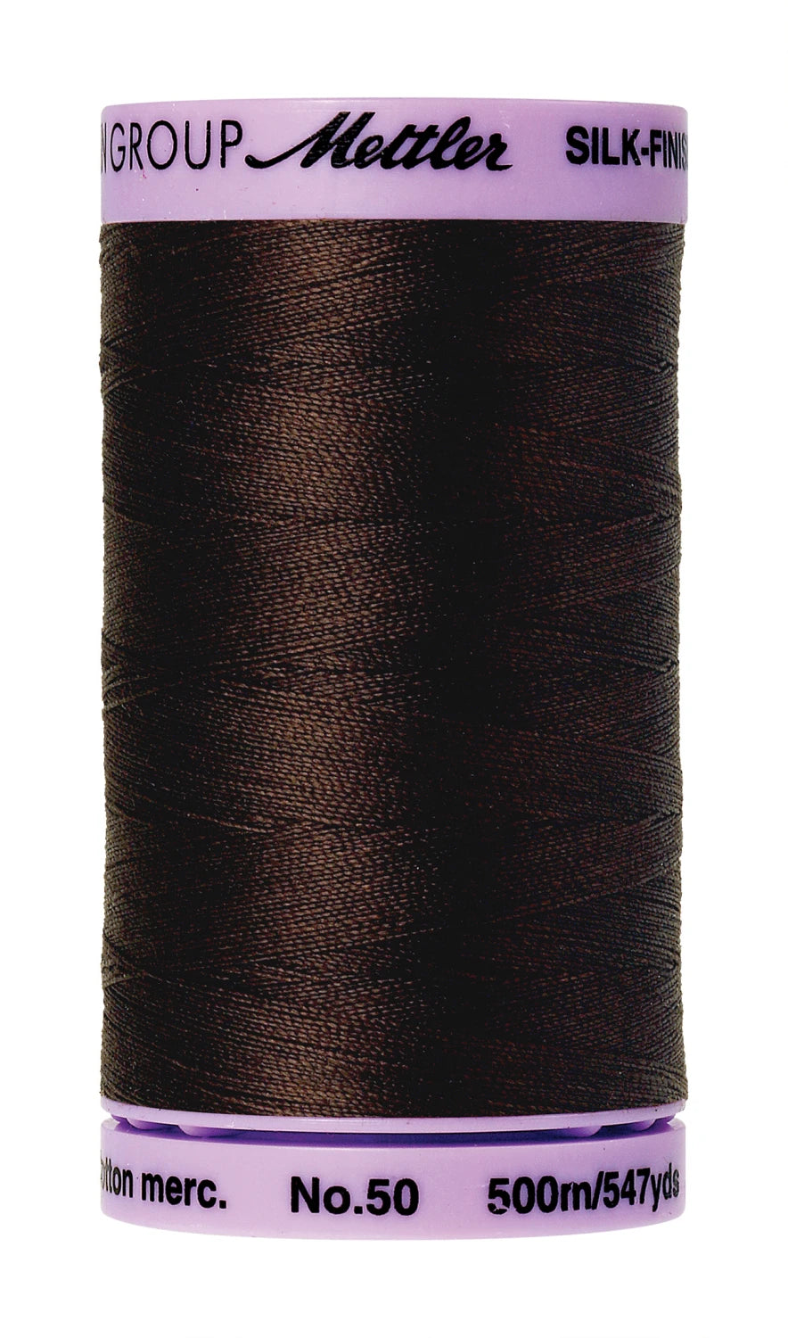Silk-finish 50wt Solid Cotton Thread 547yd Black Peppercorn