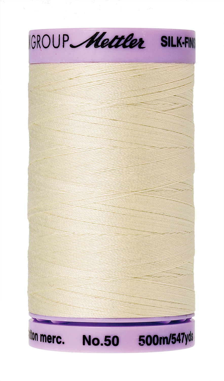Silk-finish 50wt Solid Cotton Thread 547yd Antique White