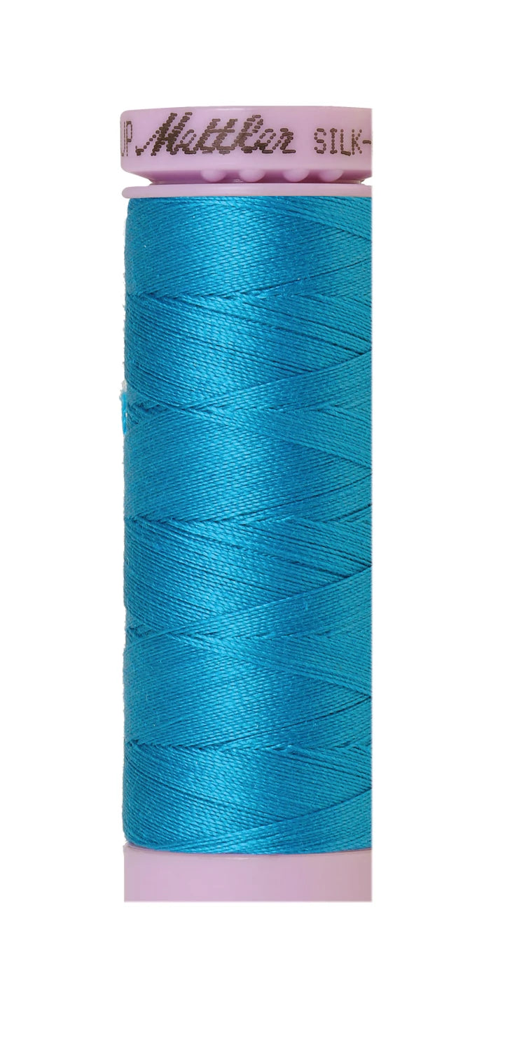 Silk-finish 50wt Solid Cotton 164yd Carribbean Blue