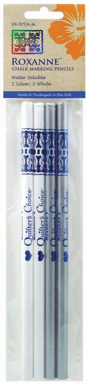 Roxanne Quilter's Choice Marking Pencils 2 Ea Silver & White