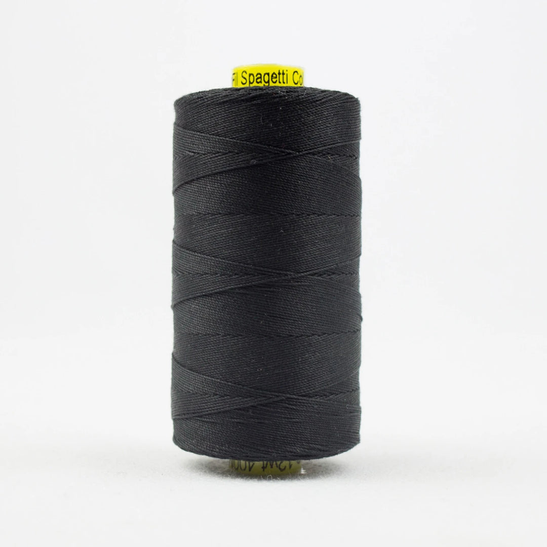 Spagetti Solid 12wt Cotton Thread 400m Black