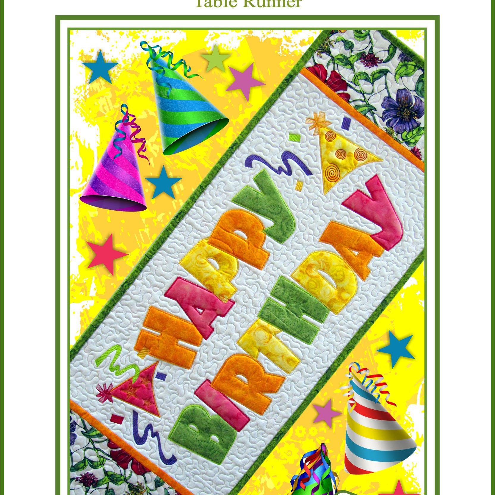 Happy Birthday Table Runner  Janine Babich Designs