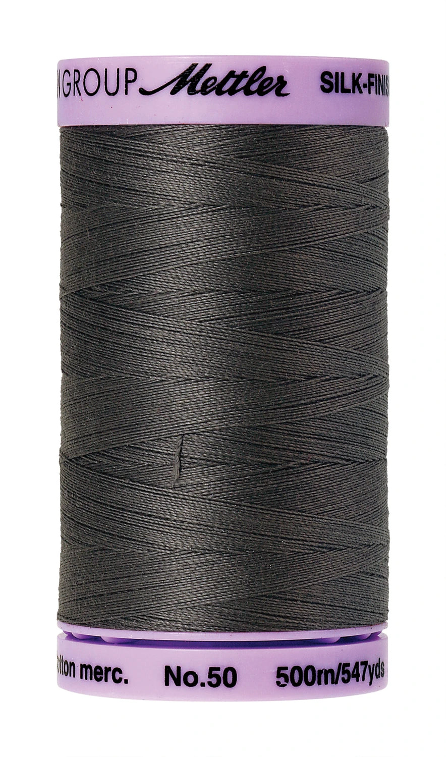 Silk-finish 50wt Solid Cotton Thread 547yd Dark Charcoal
