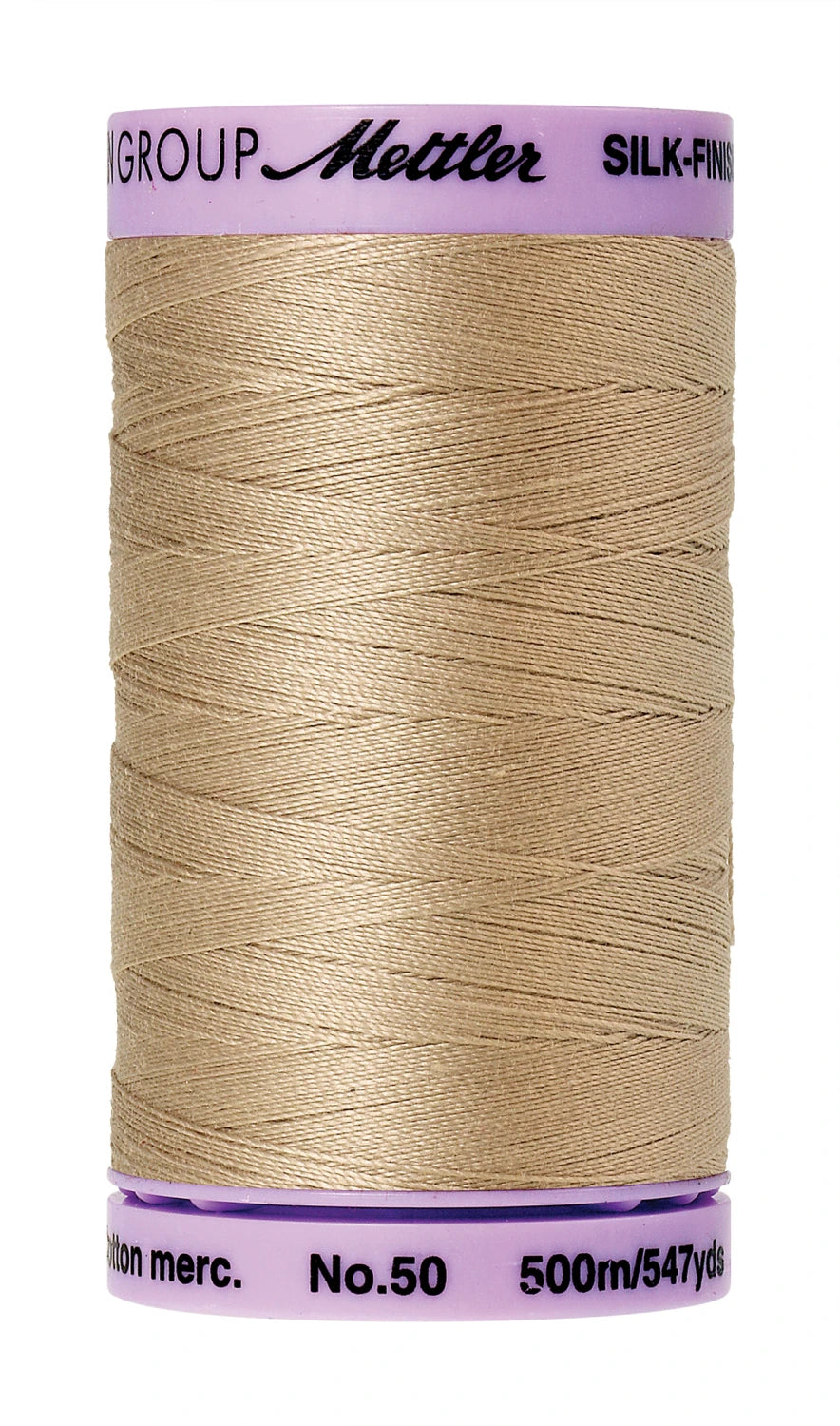 Silk-finish 50wt Solid Cotton Thread 547yd Straw