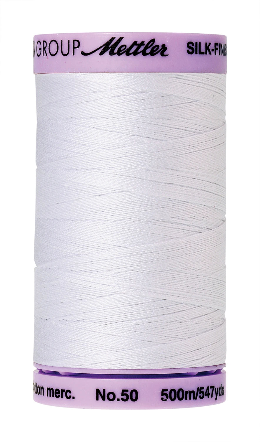 Silk-finish 50wt Solid Cotton Thread 547yd White