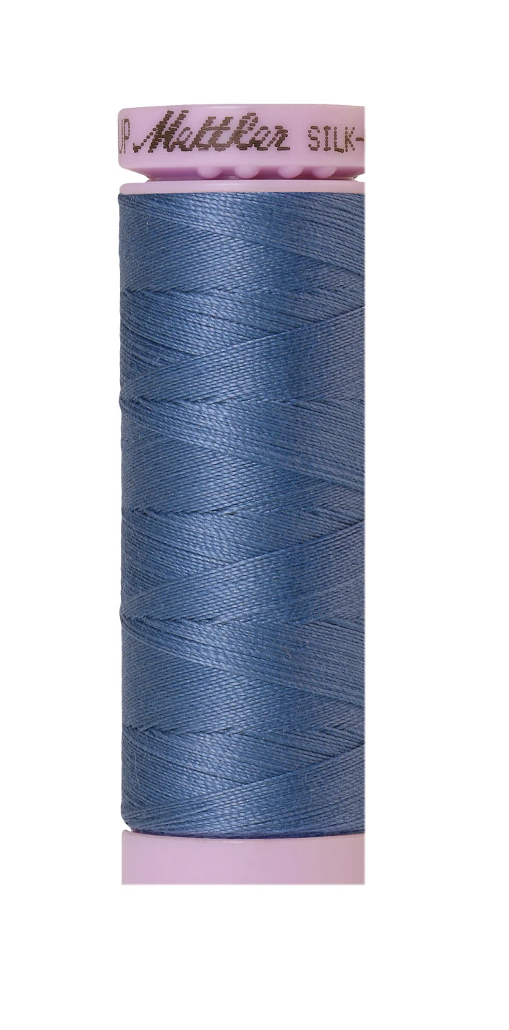 Silk-finish 50wt Solid Cotton 164yd Smoky Blue