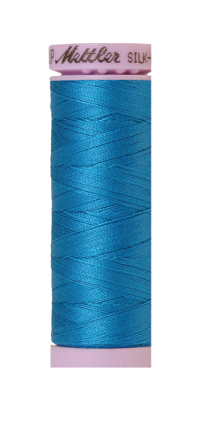 Silk-finish 50wt Solid Cotton 164yd Carribbean Sea