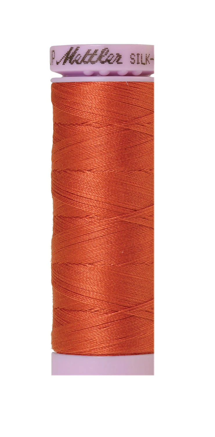 Silk-finish 50wt Solid Cotton 164yd Reddish Ocher