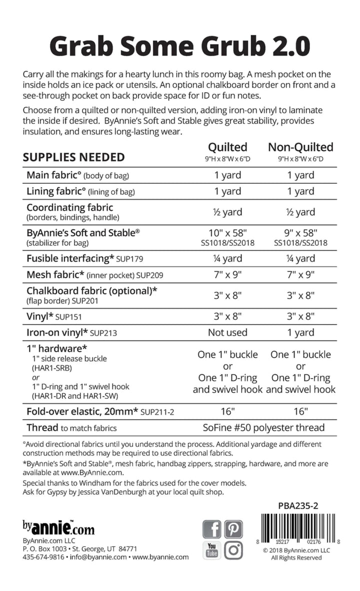 Grab Some Grub 2.0 By Annie Pattern