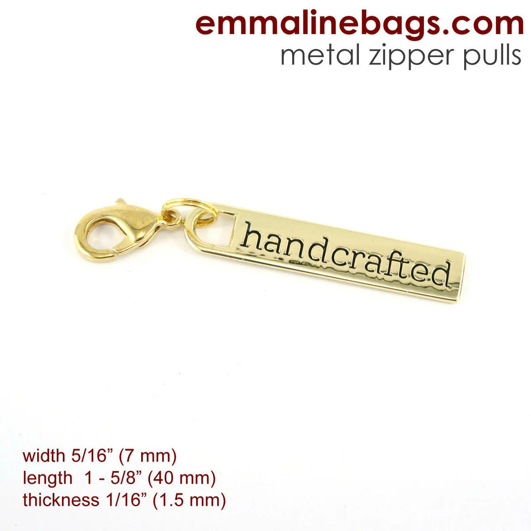 Emmaline Zipper Pull "Handcrafted" gold